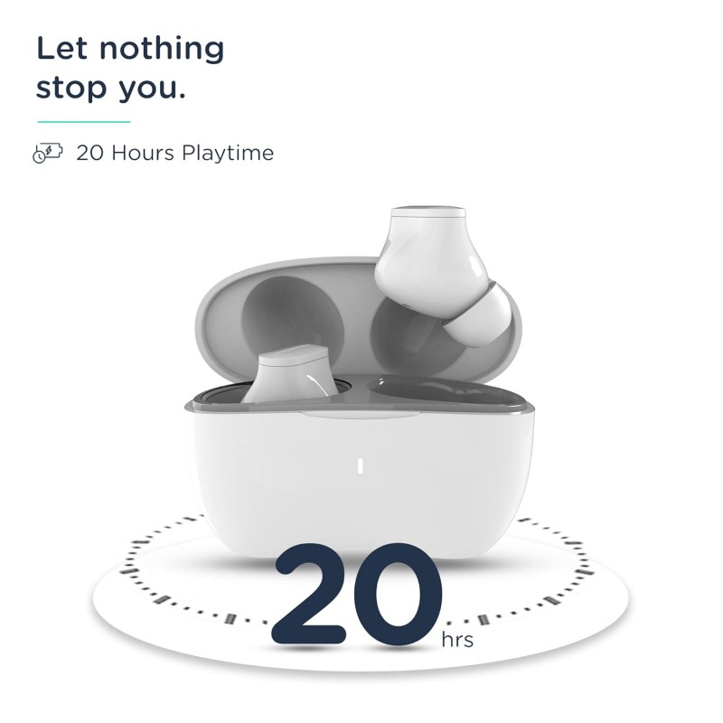 Pebble True Wireless Nano Pods with ENC (White) Pebble True Wireless Nano Pods with ENC (White)