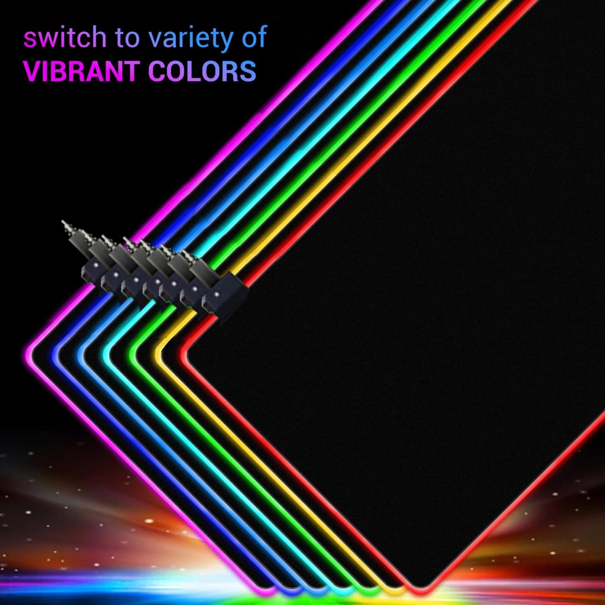 Pharaoh RGB 22 Extra Large Extended Mouse Mat 910mm x 410mm x 3mm with 14 Lighting Modes, Super Soft, Smooth, Anti Slip and Waterproof Mousepad