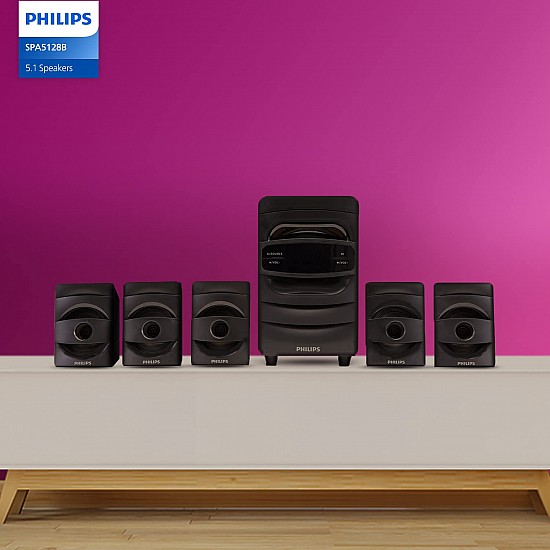 Philips Audio SPA5128B 5.1 CH 40W Bluetooth Multimedia Speakers (Black)