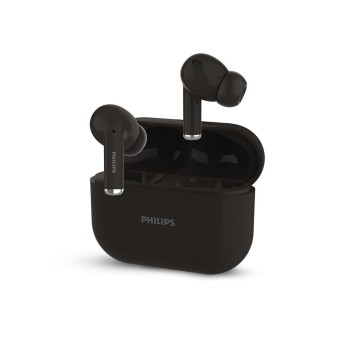 Philips Audio TAT1169BK/94 True Wireless in Ear Earbuds with Pocket Sized Charging Case, Play Time Upto 55Hrs, 12mm Dynamic Drivers, Inbuilt Mic, IPX4 Splash & Sweat Resistant (Black)