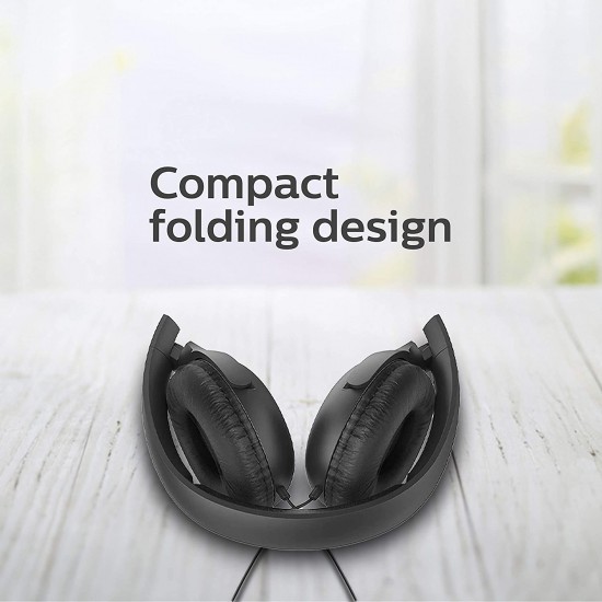 Philips Audio Upbeat TAUH201 Lightweight On-Ear Wired Headphones Black