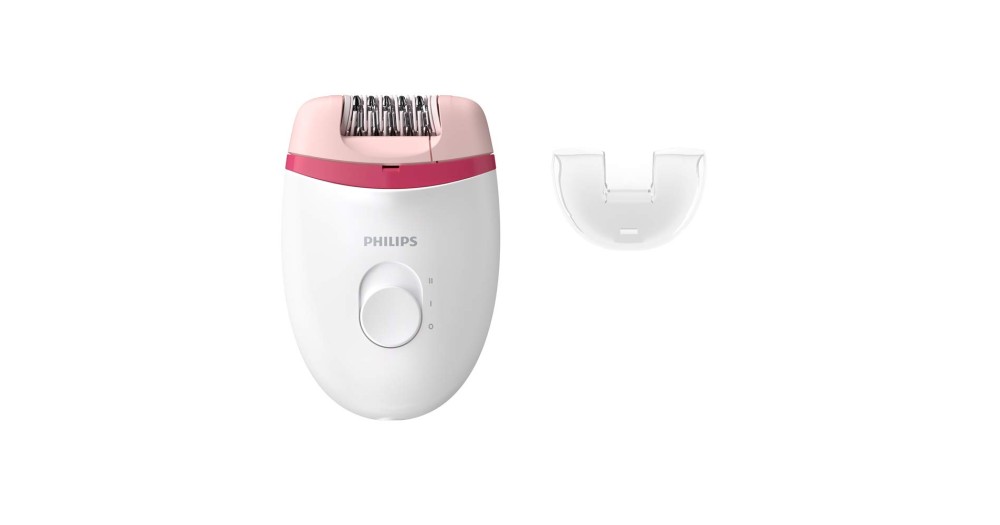 Pink Philips Razor Philips BRE235/00 Corded Compact Epilator (White and Pink) for gentle ...