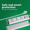 Philips CHP2432W Power Strips with 3 Universal Socket, One Main Switch, with Over Current Protection 1.4m Cable Length (White)