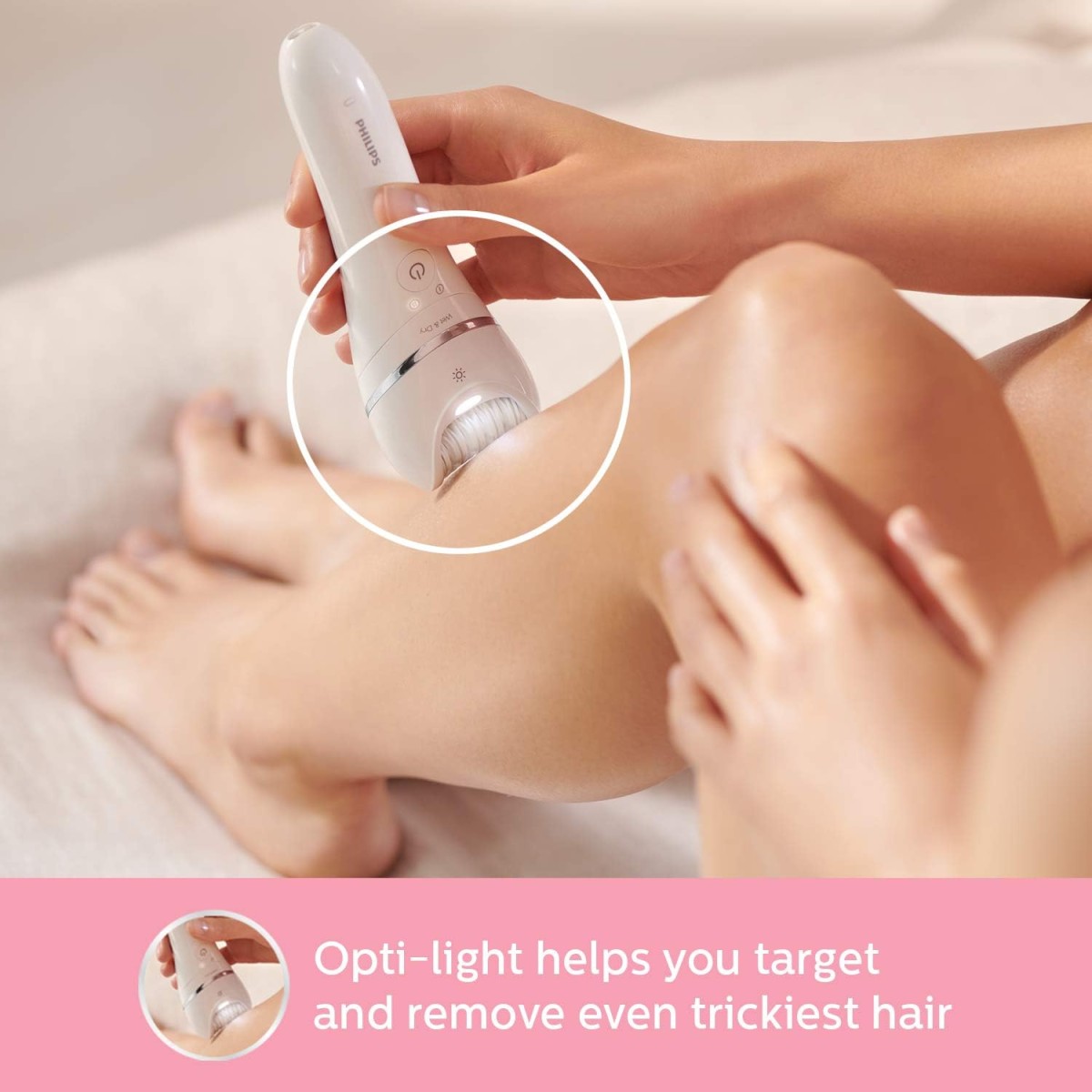 Philips Cordless Epilator– All-Rounder for Face and Body Hair Removal (White)