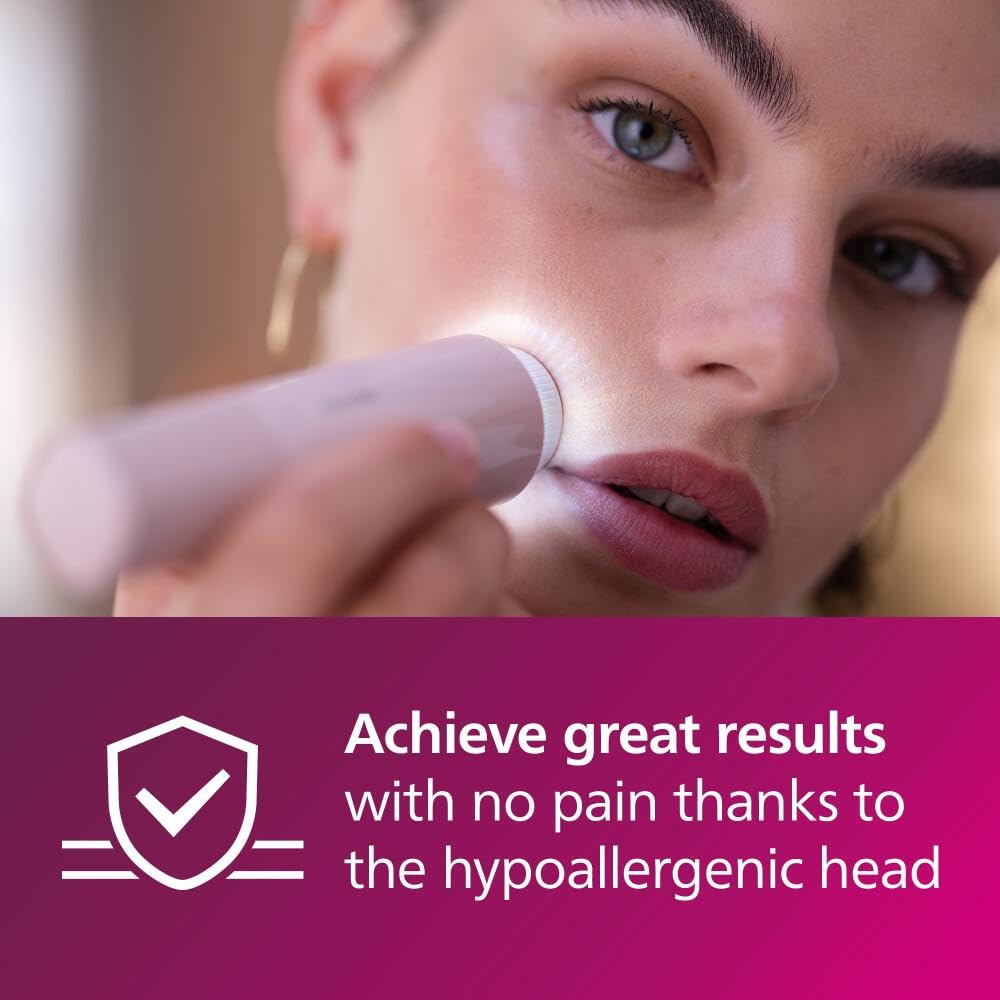 Philips Facial Hair Remover 5000 Series, Personal Groomer for Women, Cordless and Compact |with Hypoallergenic Head, Gentle and Quick Facial Hair Removal | Easy Touch-Ups | BRR454/00 Philips Facial Hair Remover 5000 Series, Personal Groomer for Women, Cordless and Compact |with Hypoallergenic Head, Gentle and Quick Facial Hair Removal | Easy Touch-Ups | BRR454/00