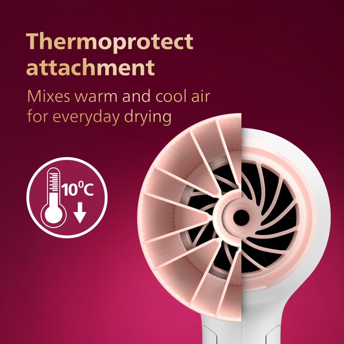 Philips Foldable Hair Dryer 1600 Watts| Powerful Salon-like Blow Drying with Less Heat | 3 Heat Settings with Cool Shot (Hot/Cool/Warm) | ThermoProtect Airflower Attachment- Pink | BHD308/30 - White Philips Foldable Hair Dryer 1600 Watts| Powerful Salon-like Blow Drying with Less Heat | 3 Heat Settings with Cool Shot (Hot/Cool/Warm) | ThermoProtect Airflower Attachment- Pink | BHD308/30 - White