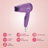 Philips HP8100/46 Compact Hair Dryer| 2 Flexible heat setting| ThermoProtect prevents overhearting | 1000 Watts- Purple