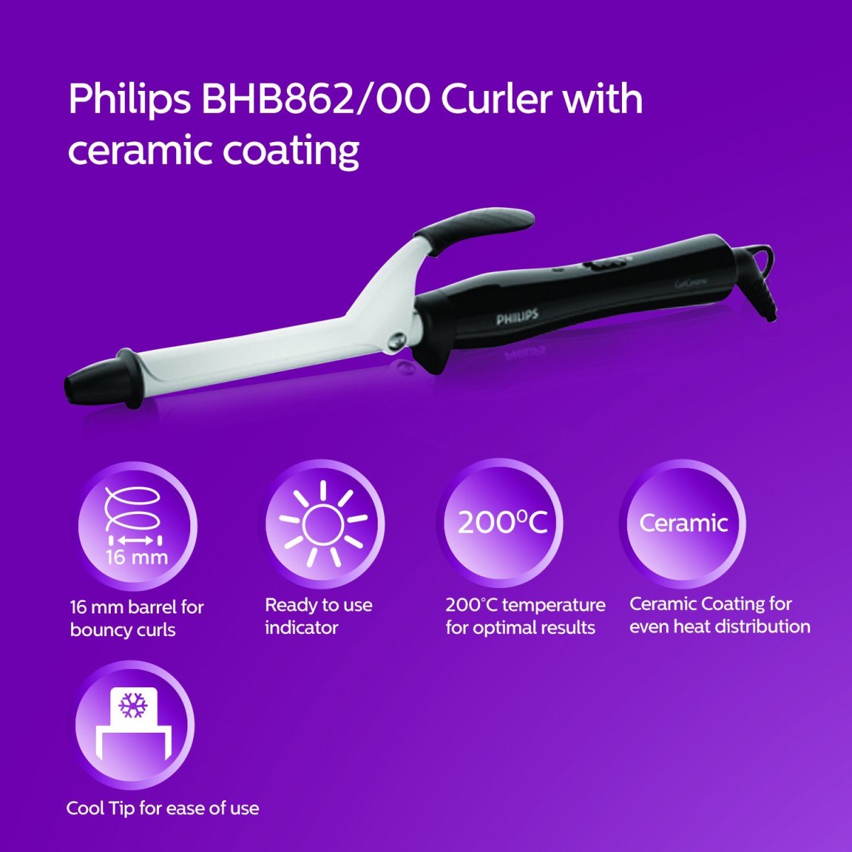 Philips Hair Dryer - Powerful drying with less heat I 6 Styling options for Salon like blowdryI 2100 WattsI for Minimised DamageI Styling attachment| Men and WomenI 2 Year Warranty BHD356/10, Black