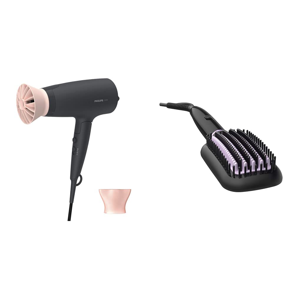 Philips Hair Dryer - Powerful drying with less heat I 6 Styling options for Salon like blowdryI 2100 WattsI for Minimised DamageI Styling attachment| Men and WomenI 2 Year Warranty BHD356/10, Black