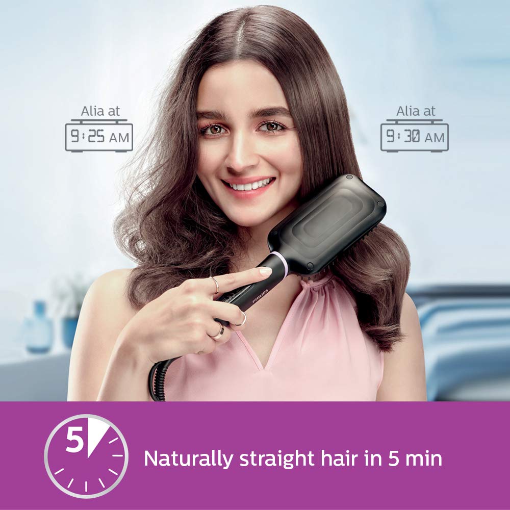 Philips Hair Dryer - Powerful drying with less heat I 6 Styling options for Salon like blowdryI 2100 WattsI for Minimised DamageI Styling attachment| Men and WomenI 2 Year Warranty BHD356/10, Black