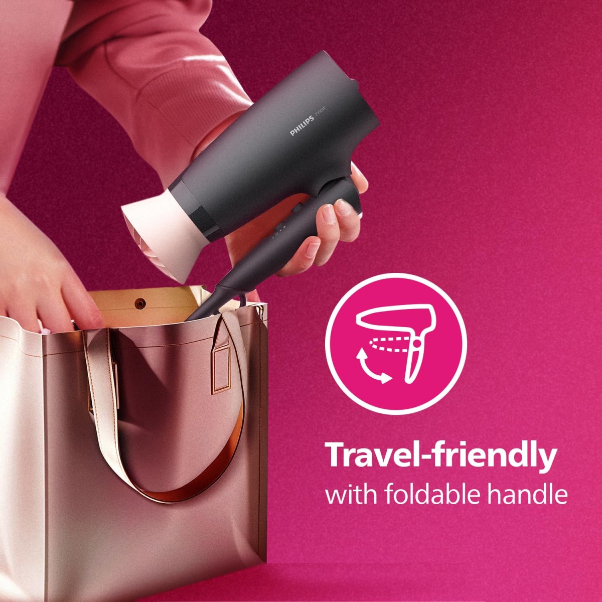 Philips Hair Dryer - Powerful drying with less heat I 6 Styling options for Salon like blowdryI 2100 WattsI for Minimised DamageI Styling attachment| Men and WomenI 2 Year Warranty BHD356/10, Black