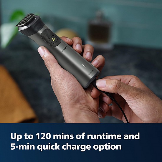 Philips India's No.1 Men's Trimmer | Patented Twin Trim Blades I Precision Trimming | 13-in-1 Modern Man Kit - Face, Body & Private Parts I 3 Year Warranty I 120 min runtime I 5 min Quick Charge MG7920/65