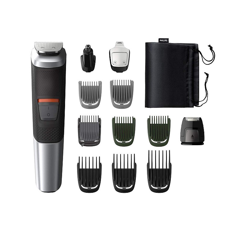 Philips MG5740/15, 12-in-1, Face, Hair and Body Multi Grooming Kit, Dual Cut Blades for Maximum Precision (Silver)