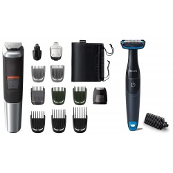 Philips MG5740/15, 12-in-1, Face, Hair and Body Multi Grooming Kit, Dual Cut Blades for Maximum Precision (Silver)