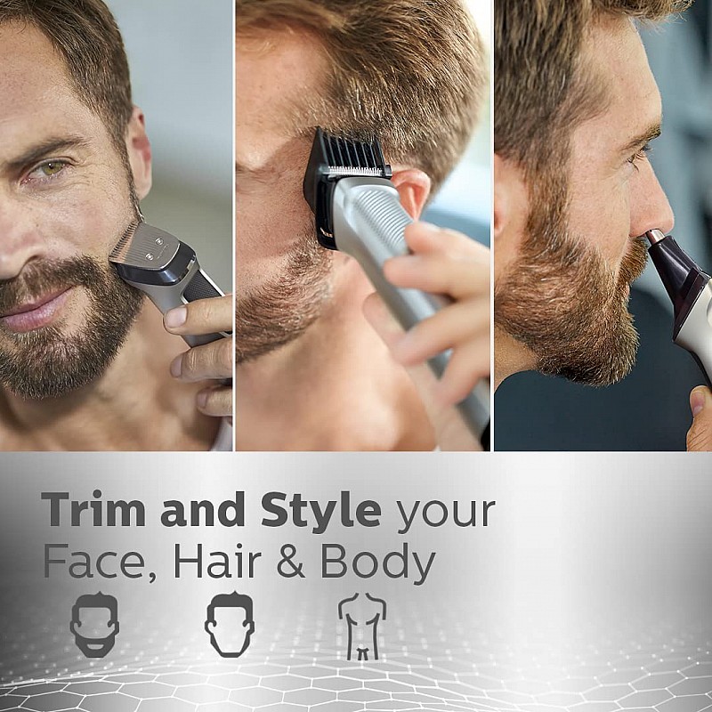 Philips Multi Grooming Kit MG7715/65, 13-in-1 (New Model), Face, Head and Body - All-in-one Trimmer