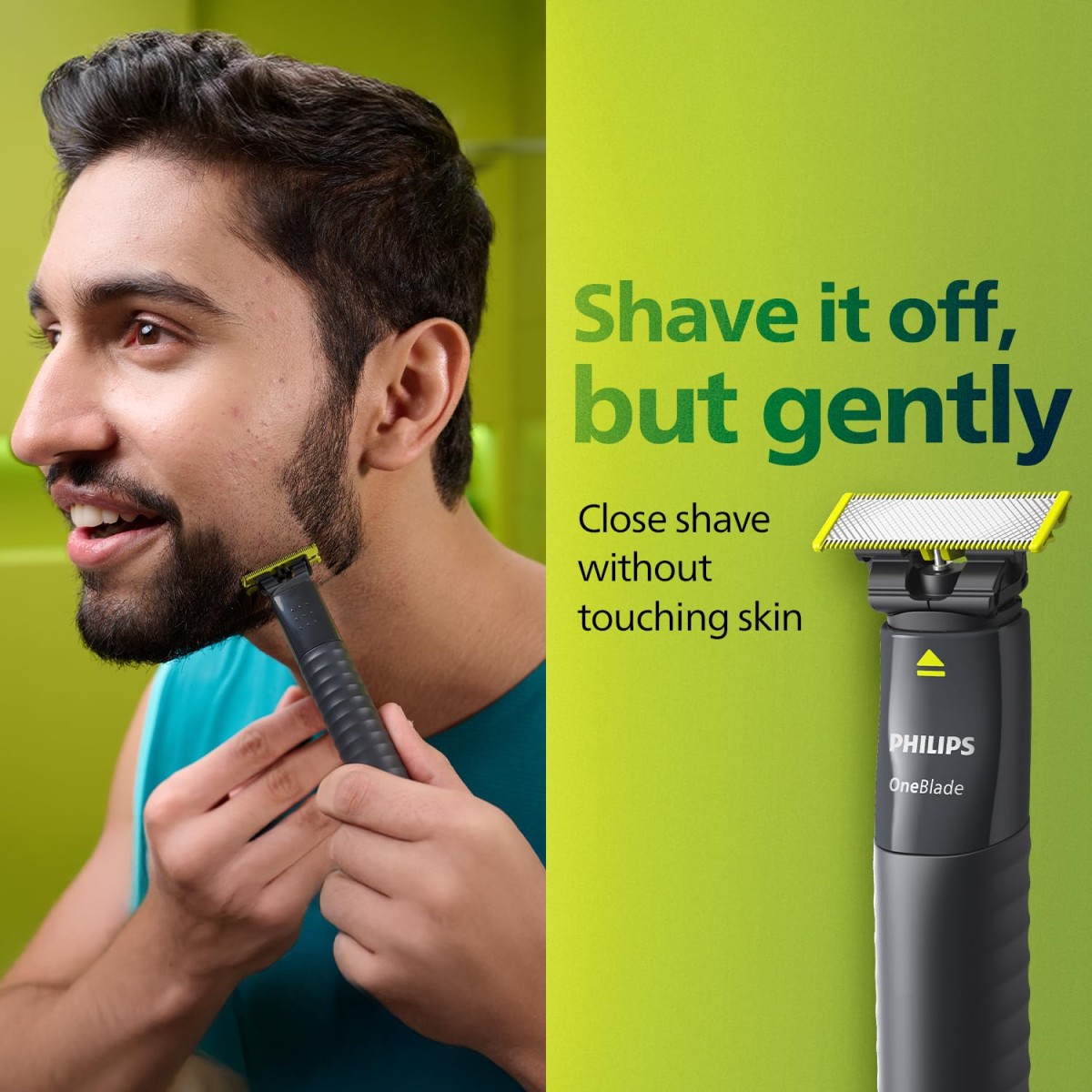 Philips One Blade Face Hybrid Trimmer & Shaver For Men|Best Zero Trim For Face|No Skin Irritation As Blade Never Touches Skin|Dual Protection Technology|Designed For Genz|2Year Warranty-Qp1424/10 Philips One Blade Face Hybrid Trimmer & Shaver For Men|Best Zero Trim For Face|No Skin Irritation As Blade Never Touches Skin|Dual Protection Technology|Designed For Genz|2Year Warranty-Qp1424/10