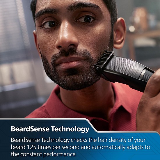 Philips Pro Beard Trimmer and Styler| Titanium blades| 2.5x higher precision| Beard Sense tech|5 mins quick charge| 20 length settings| 6X longer battery life| New Model - BT3441/30