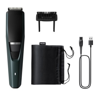 Philips Pro Beard Trimmer for Men| 2.5X Higher Precision| Beard Sense Tech| Battery Indicator | 5 Mins Quick Charge| 20 Length Settings| 6X Longer Battery Life| New Model - BT3431/30, Green