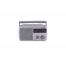 Philips Radio RL384/94 with MW/FM/SW, 500mW +1 dB RMS Sound Output, 3xR20 (4.5V DC) Battery, 4.5V External DC Socket, Without Battery/Adaptor (Grey)