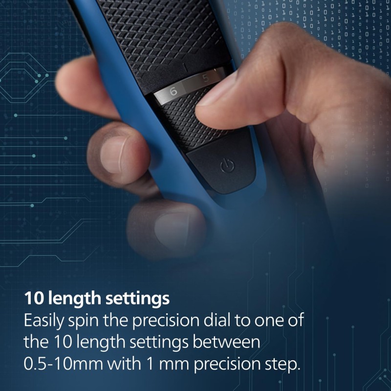 Philips Skin Friendly Beard Trimmer for Men| 10 Length Settings| 15mins Quick Charge| Self Sharpening Blades | Cordless & Rechargeable| New Model - BT3303/30