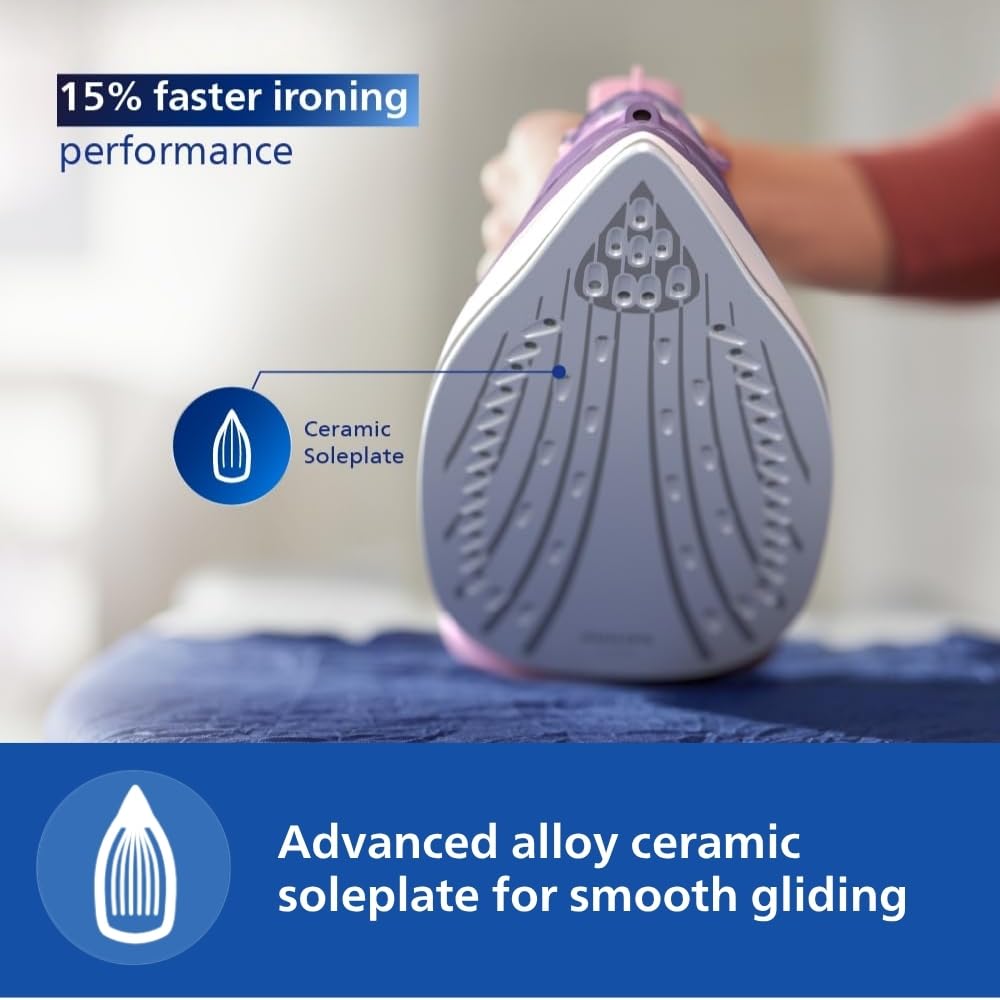 Philips Speed Pro DST3020/30 Steam iron 2200 W - World's No 1 Ironing brand, 35 gm/min Steam with 160 gm Steam Boost, Ceramic Soleplate, Drip Stop technology & 300 ml Water tank