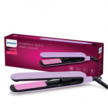 Philips Straightener with SilkProtect Technology. Straighten & Curl, Suitable for All Hair Types (Lavender)-BHS393/40