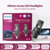 Philips WeatherVision LED car headlight bulb (H4/H19), ultra-compact direct-fit, Halogen color match, easy install, LED performance, 3500K, set of 2
