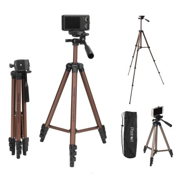 Photron Stedy 420 Tripod 127 cm (50 Inch) with Mobile Holder for Smart Phone, Camera| Extends to 1240mm (4 Feet) | Folds to 425mm(1.4 Feet) | Weight Load Capacity: 2.5kg | Case Included, Copper