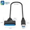 PiBOX India - USB 3.0 USB C OTG to 2.5 SATA III Hard Drive Adapter 0.5 M Long Cable w/UASP - SATA to USB 3.0 Converter for SSD/HDD - Hard Drive Adapter Cable - 50 cm -ASM225CM Chipset - 2.5 inch HDD