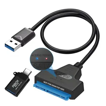 PiBOX India - USB 3.0 USB C OTG to 2.5 SATA III Hard Drive Adapter 0.5 M Long Cable w/UASP - SATA to USB 3.0 Converter for SSD/HDD - Hard Drive Adapter Cable - 50 cm -ASM225CM Chipset - 2.5 inch HDD