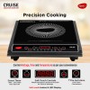 Pigeon by Stovekraft Cruise 1800 watt Induction Cooktop With Crystal Glass,7 Segments LED Display, Auto Switch Off - Black