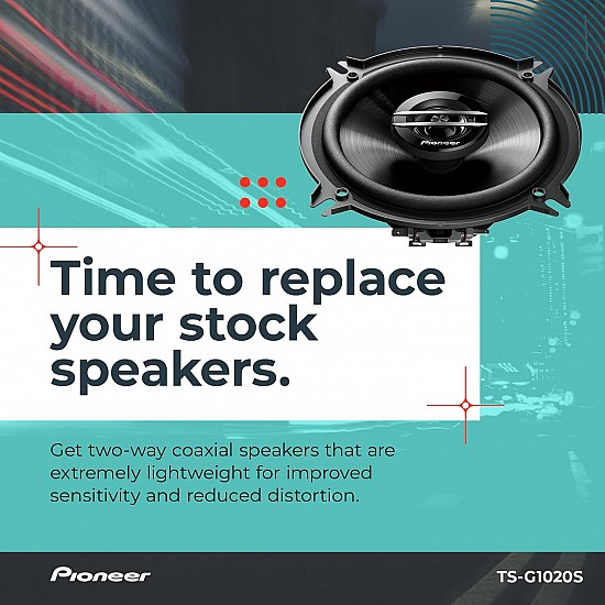 Pioneer Car Speaker Ts-G1620S-2, 16 Cm Speakers with Coaxial 2 Way Max Wattage 300W Nominal Wattage 40W - Black