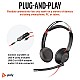 Poly Blackwire 5220 Wired Headset (Plantronics) - Flexible Noise-Canceling Boom Mic - Ergonomic Design - Connect to PC/Mac, Mobile via USB-C, USB-A, or 3.5 mm - Works w/Teams, Zoom