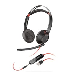 Plantronics - Blackwire 5220 USB-A Headset - Wired, Dual Ear (Stereo) Computer Headset with Boom Mic 