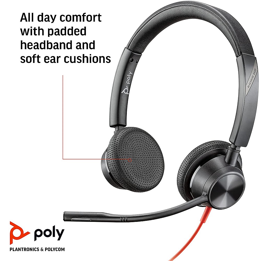 Buy Poly By Plantronics Blackwire Wired Stereo Headset With Boom Mic