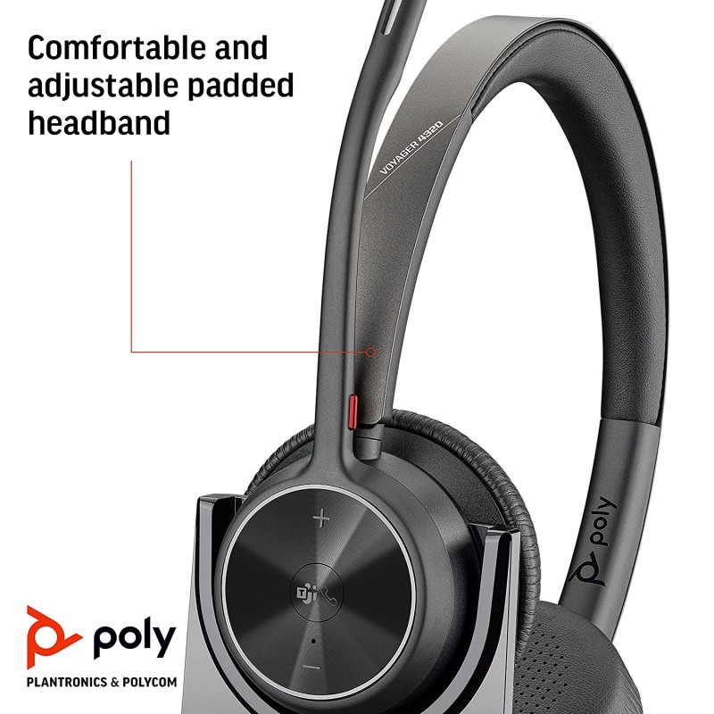 Poly by Plantronics-Voyager 4320 UC Wireless Headset+Charge Stand (Plantronics) - Headphones