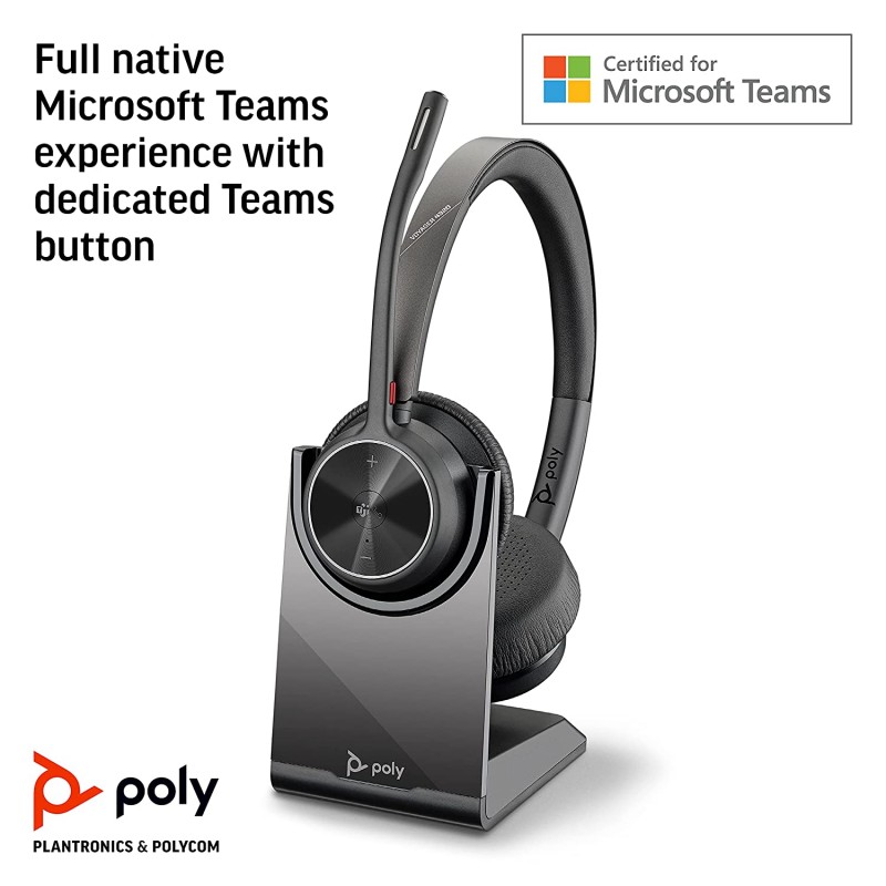 Poly by Plantronics-Voyager 4320 UC Wireless Headset+Charge Stand (Plantronics) - Headphones