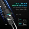Portronics 80W Dual Output Fast Car Charger with Type-C PD & USB, LED Indicator, Charging Adapter (Black)