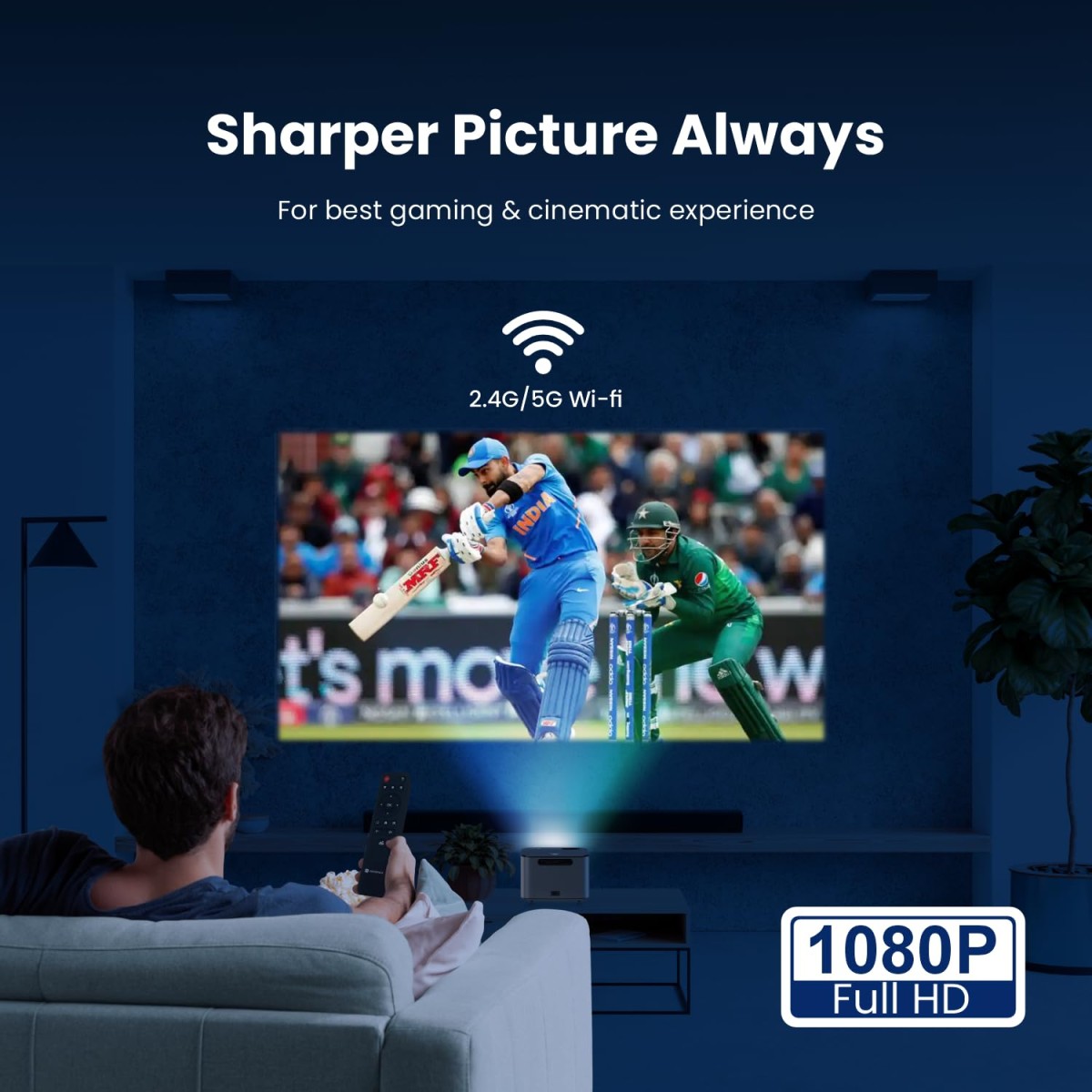 Portronics Beem 300 Smart LED Projector with Android, 4300 Lumens (300 ANSI), 1080p FHD Resolution, Up to 200 Inches, OTT Apps, WiFi/Ethernet, Screen Mirroring, 10 Watt Speaker (Black) Portronics Beem 300 Smart LED Projector with Android, 4300 Lumens (300 ANSI), 1080p FHD Resolution, Up to 200 Inches, OTT Apps, WiFi/Ethernet, Screen Mirroring, 10 Watt Speaker (Black)