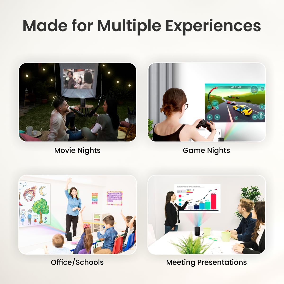 Portronics Beem 400 LED Projector with WiFi, 3600 Lumens (250 ANSI), 1080p HD Resolution, Up to 160 Inches Screen, Android/iOS Screen Mirroring, 6W Speaker (Black) Portronics Beem 400 LED Projector with WiFi, 3600 Lumens (250 ANSI), 1080p HD Resolution, Up to 160 Inches Screen, Android/iOS Screen Mirroring, 6W Speaker (Black)