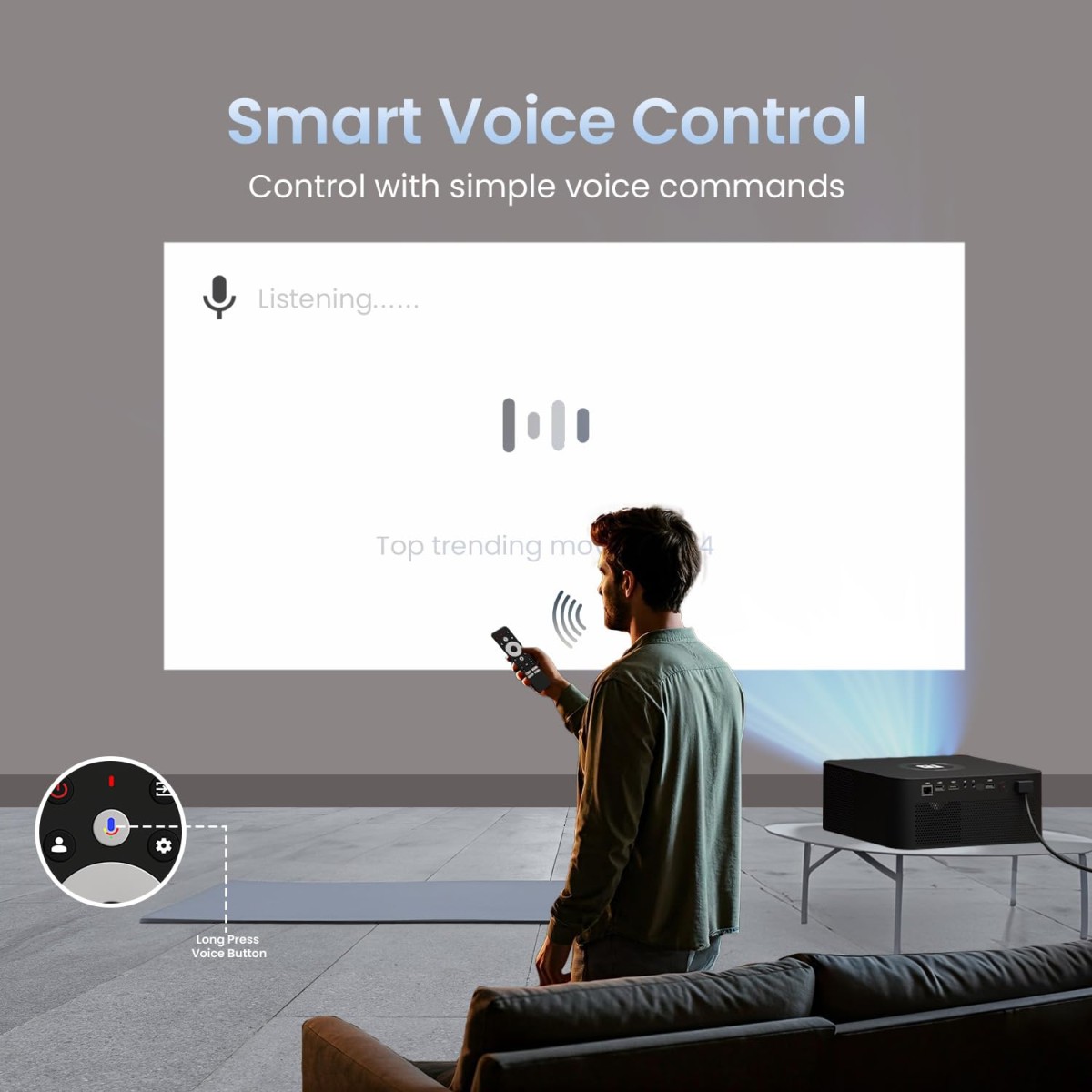 Portronics Beem 510 Smart Projector with 4K Support & 1080p FHD Native, Streaming Apps, 5300 Lumens, Auto Focus & Keystoning, Bluetooth, Wi-fi, 5W Speaker (White) Portronics Beem 510 Smart Projector with 4K Support & 1080p FHD Native, Streaming Apps, 5300 Lumens, Auto Focus & Keystoning, Bluetooth, Wi-fi, 5W Speaker (White)