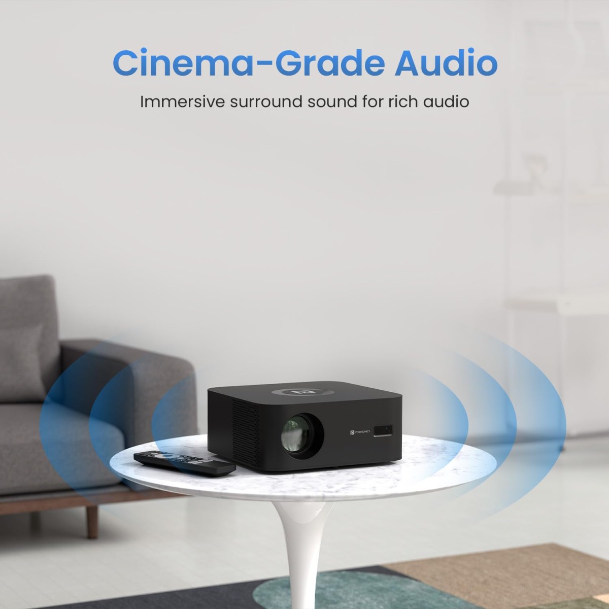 Portronics Beem 510 Smart Projector with 4K Support & 1080p FHD Native, Streaming Apps, 5300 Lumens, Auto Focus & Keystoning, Bluetooth, Wi-fi, 5W Speaker (White) Portronics Beem 510 Smart Projector with 4K Support & 1080p FHD Native, Streaming Apps, 5300 Lumens, Auto Focus & Keystoning, Bluetooth, Wi-fi, 5W Speaker (White)