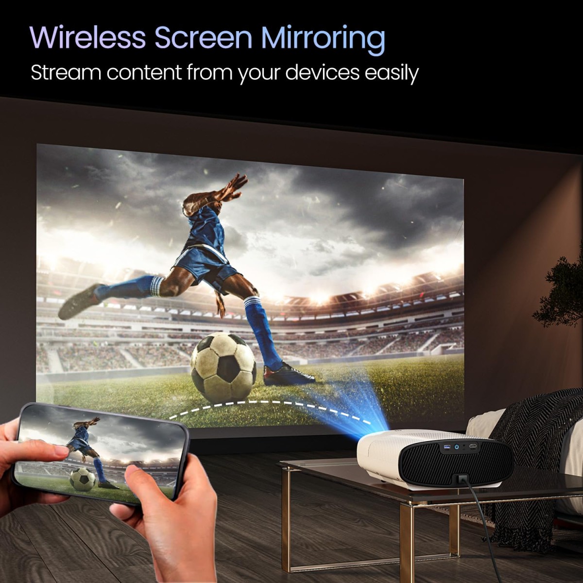 Portronics Beem 530 Smart LED Projector,1080p Full HD,7600 Lumens,Bluetooth & Wi-Fi, Auto Keystone,15W Speaker,Android Based Interface, Wireless Screen Mirroring(White) Portronics Beem 530 Smart LED Projector,1080p Full HD,7600 Lumens,Bluetooth & Wi-Fi, Auto Keystone,15W Speaker,Android Based Interface, Wireless Screen Mirroring(White)