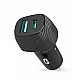 Portronics 6 Amp Turbo Car Charger Black With USB Cable