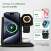 Portronics Freedom Fold 3 15W 3 in 1 Foldable MagSafe Compatible Wireless Charger for iPhone 12 & Above Series, Apple Watches & AirPods (Black)