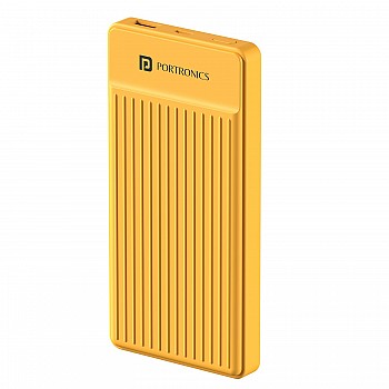 Portronics Luxcell B12 10,000mAh Ultra Slim Power Bank with USB-A Output Port & Type C Input Port |12W Output |4-Layer Circuit Protection |BIS Certified |Type C Cable Included | Made in India(Yellow)