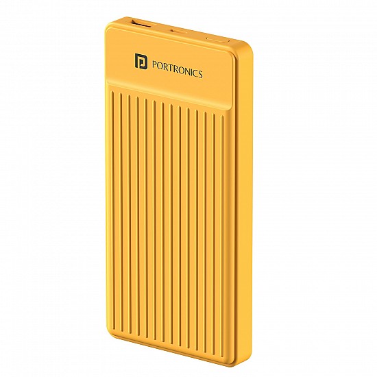 Portronics Luxcell B12 10,000mAh Ultra Slim Power Bank with USB-A Output Port & Type C Input Port |12W Output |4-Layer Circuit Protection |BIS Certified |Type C Cable Included | Made in India(Yellow)