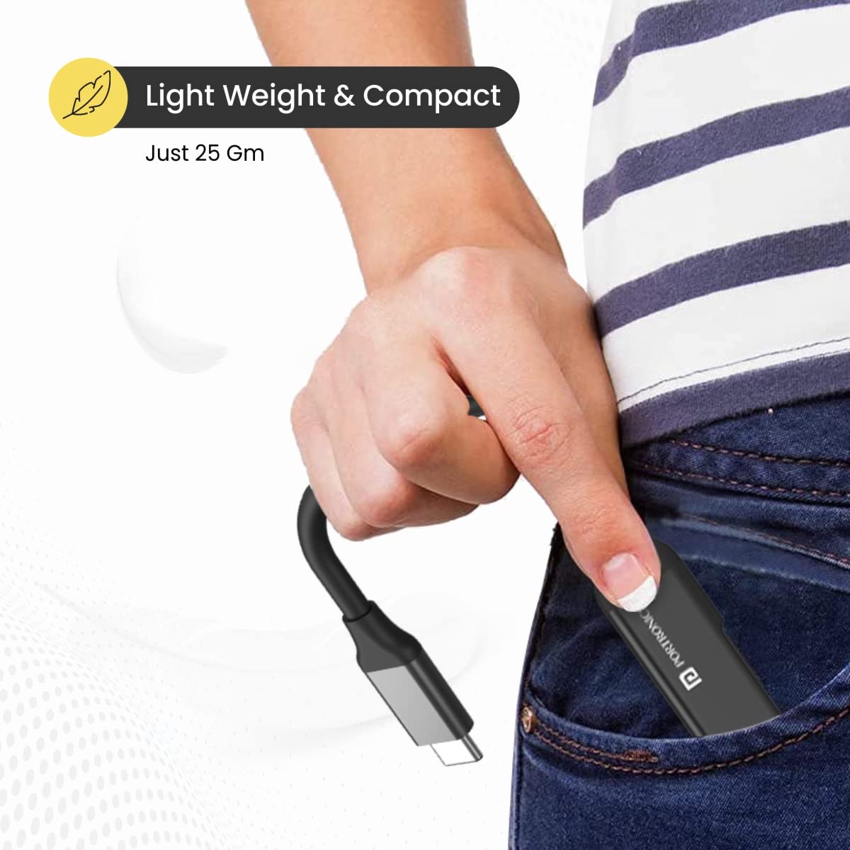 Portronics MPORT 31C 4-in-1 USB Hub (Type C to 4 USB-A Ports) with Fast Data Transfer