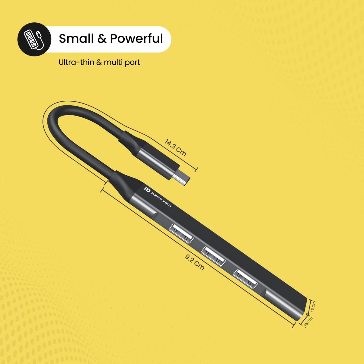 Portronics MPORT 31C 4-in-1 USB Hub (Type C to 4 USB-A Ports) with Fast Data Transfer