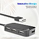 Portronics Mport 4D USB 2.0 Hub with 4 Ports, Plug & Play, Data Transfer Upto 480Mbps for Laptop & Computer (Black)